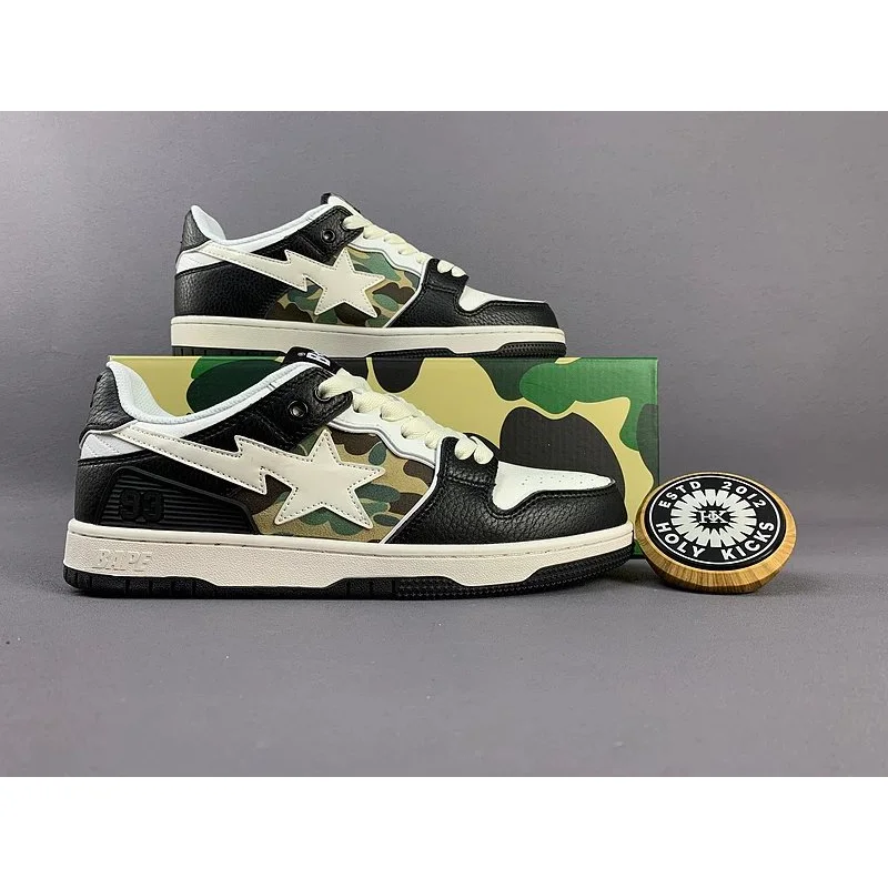 A Bathing Ape A Bathing Ape BAPE STA Camo Black White Sneakers Black - 1