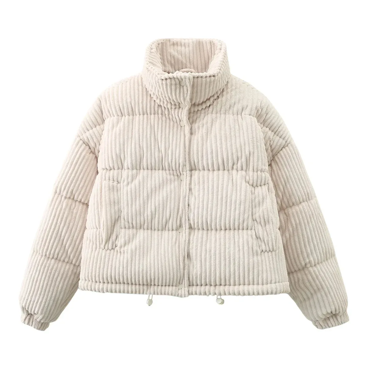 Other Cream Corduroy Puffer Jacket Cream - 1