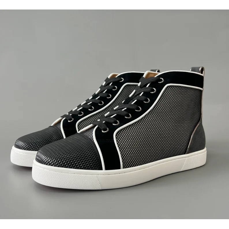 Christian Louboutin Christian Louboutin Loubi Black Mesh High-top Sneakers Black - 1