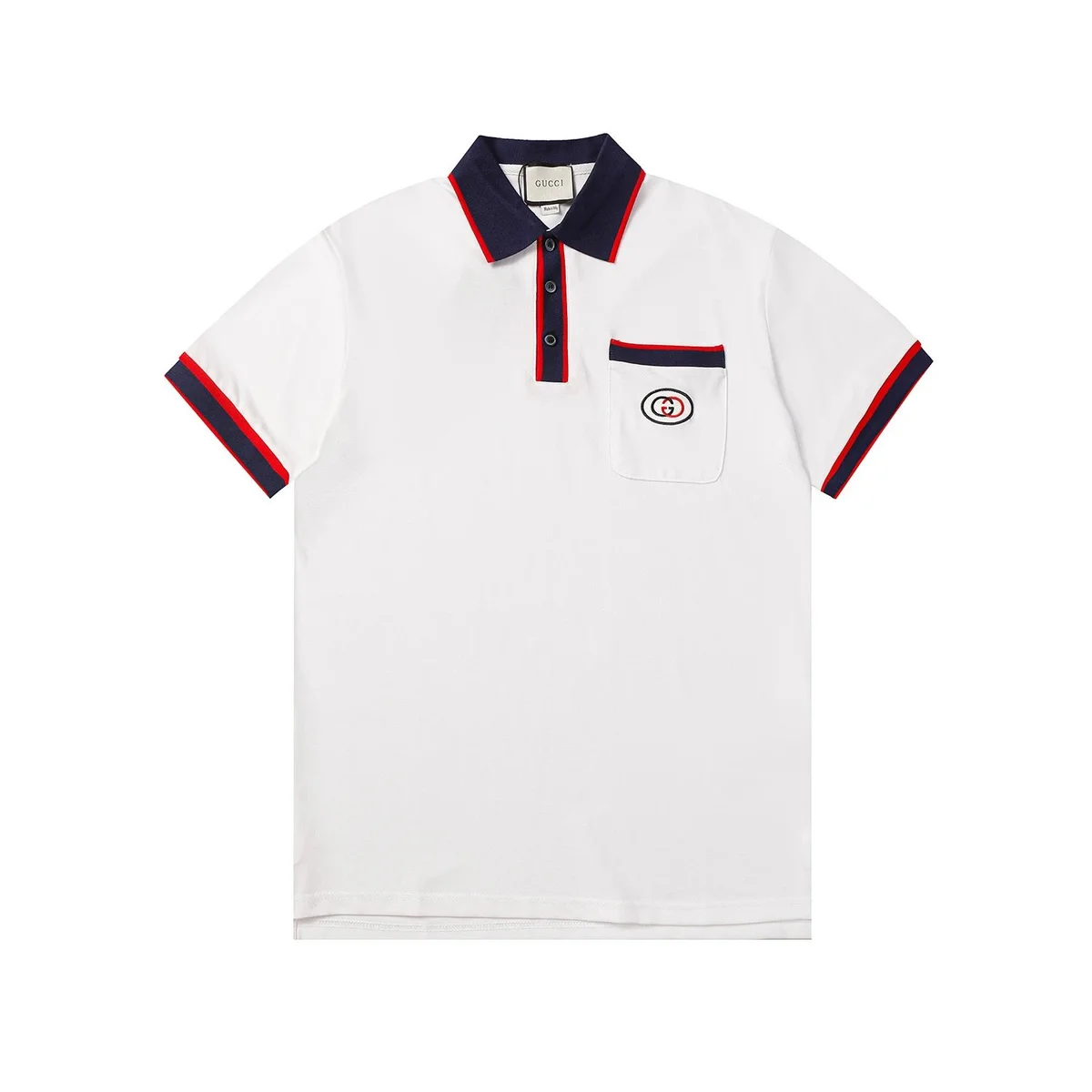 Gucci Gucci White Red Navy Polo Shirt White - 1