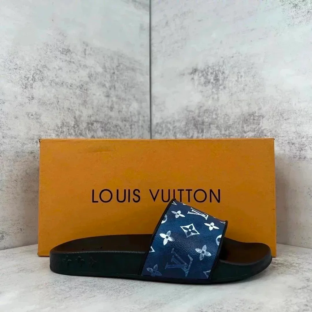 Louis Vuitton Louis Vuitton Monogram Slide Sandal Navy/White Navy