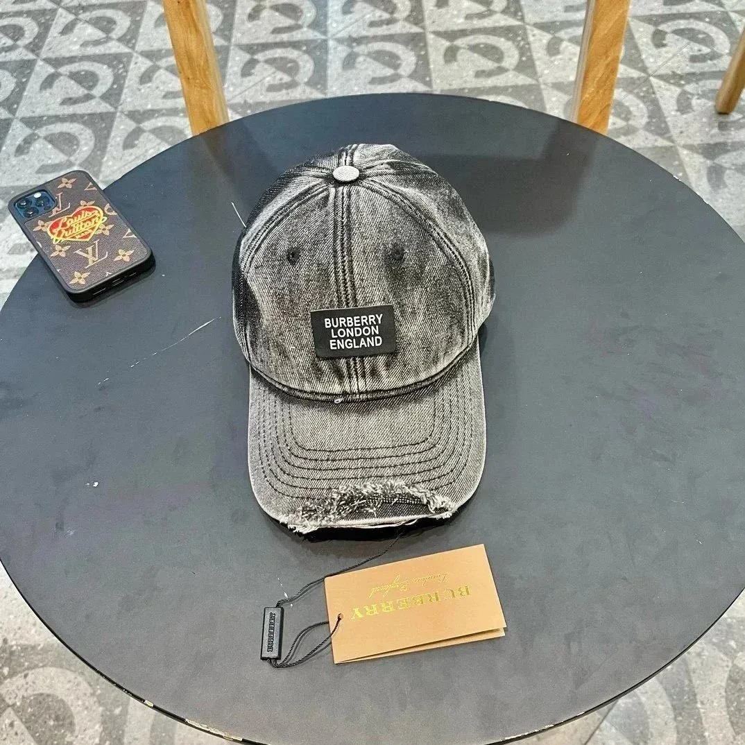 Burberry Burberry Washed Denim Grey Baseball Cap Grey