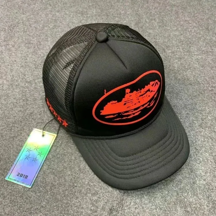 Other Black Red Logo Trucker Cap Headwear Black - 1