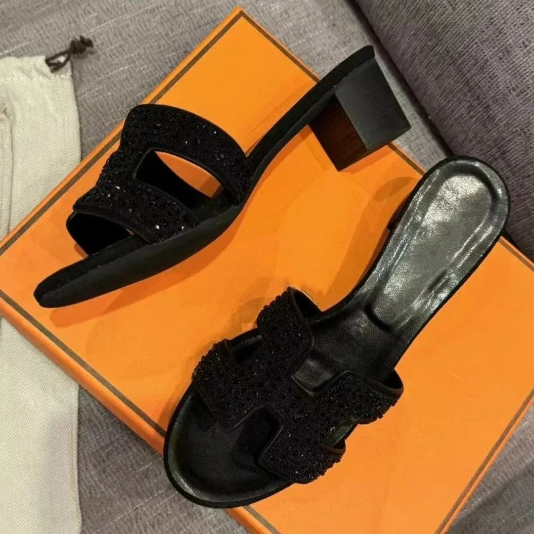 Hermès H Birkin Black Sandals