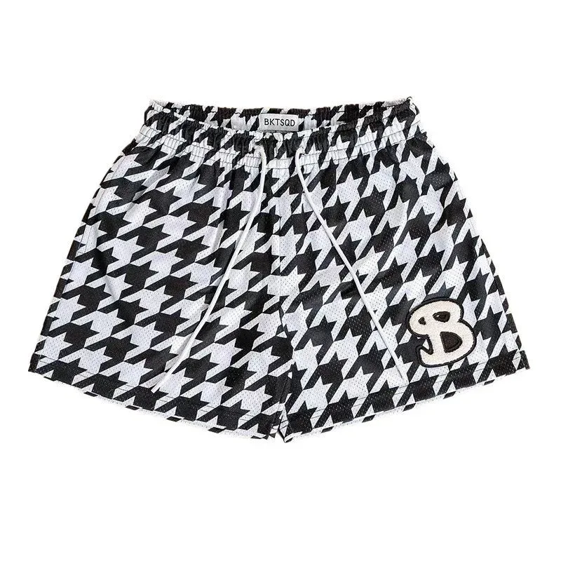 Other Paper Crane Black Houndstooth Basketball Shorts Black - 1