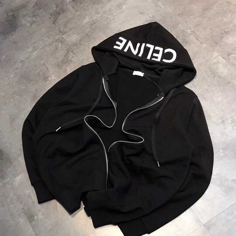 Celine Celine Black Zip-Up Hoodie Black