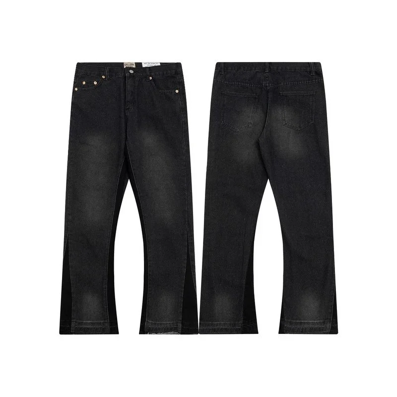 Other Black Flared Split Leg Panel Jeans Black - 1