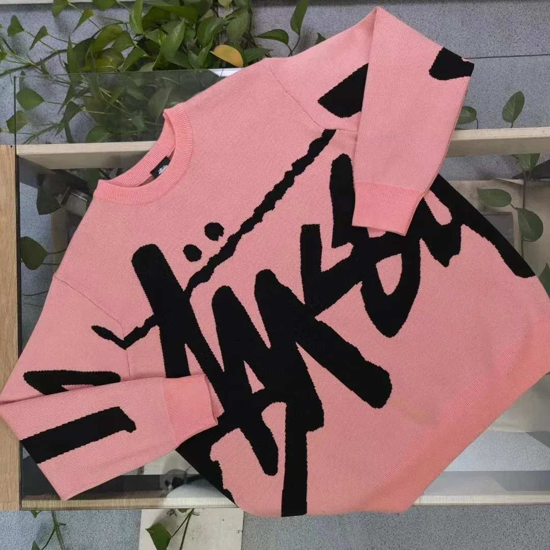 Stussy Stussy Basic Logo Pink Graphic Sweater Pink - 1