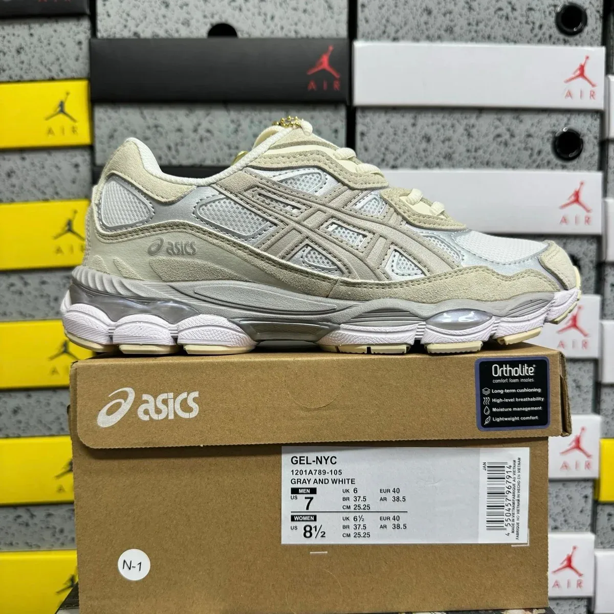 ASICS ASICS GEL-NYC 1201A789-105 Gray and White Sneakers White - 1