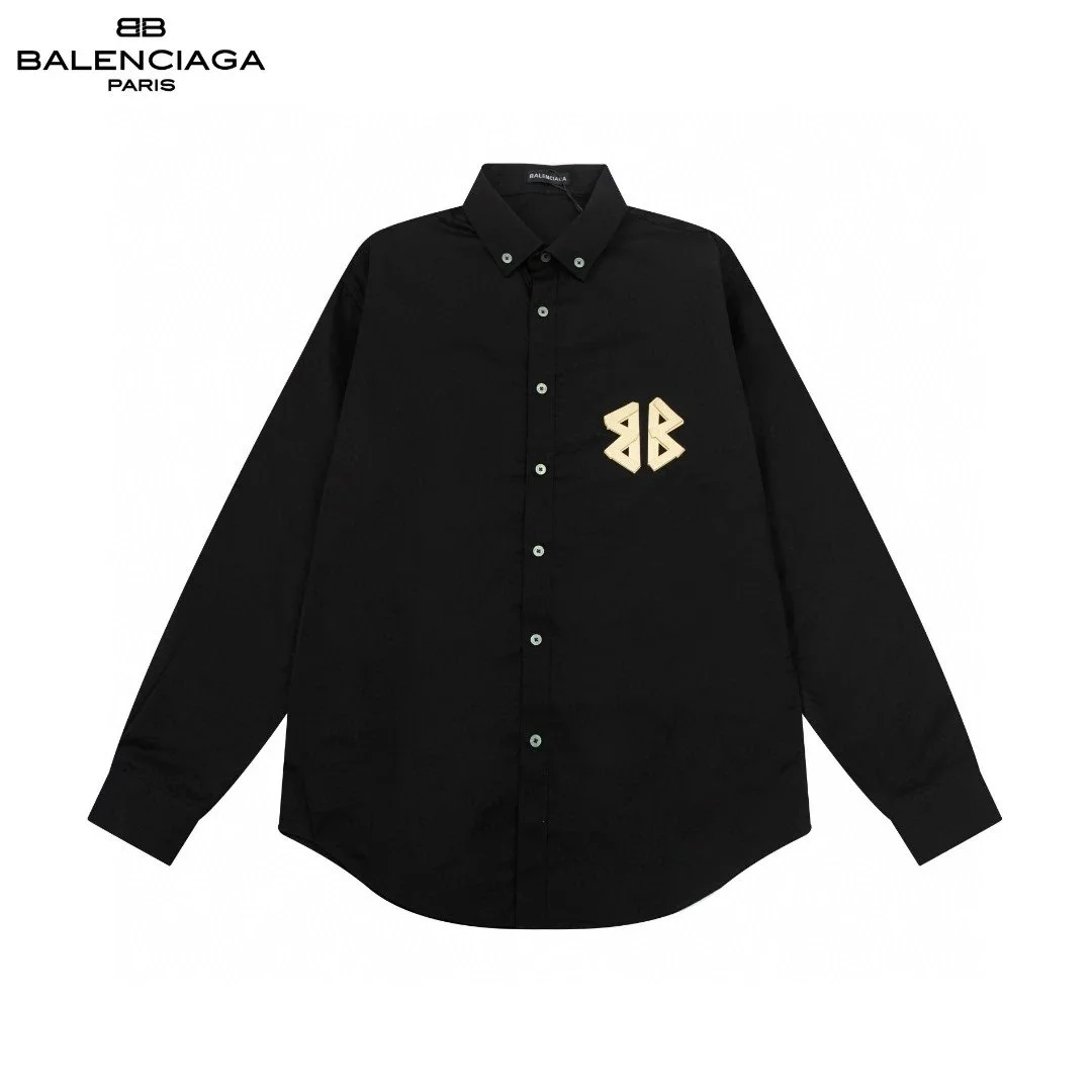 Balenciaga Balenciaga Black/Gold Logo Shirt Black