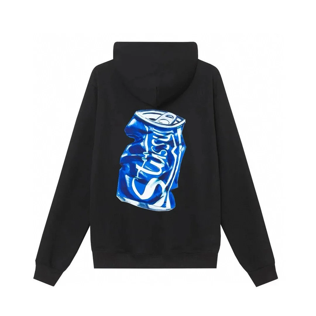 Stussy Stussy Stüssy Hoodie Black Blue Can Print Black - 1