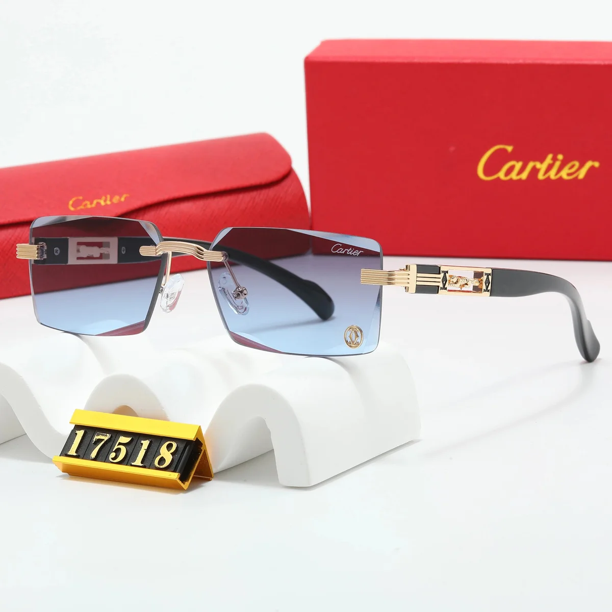Cartier Cartier Soleil Blanc 17518 Gradient Blue Eyewear Blue - 1