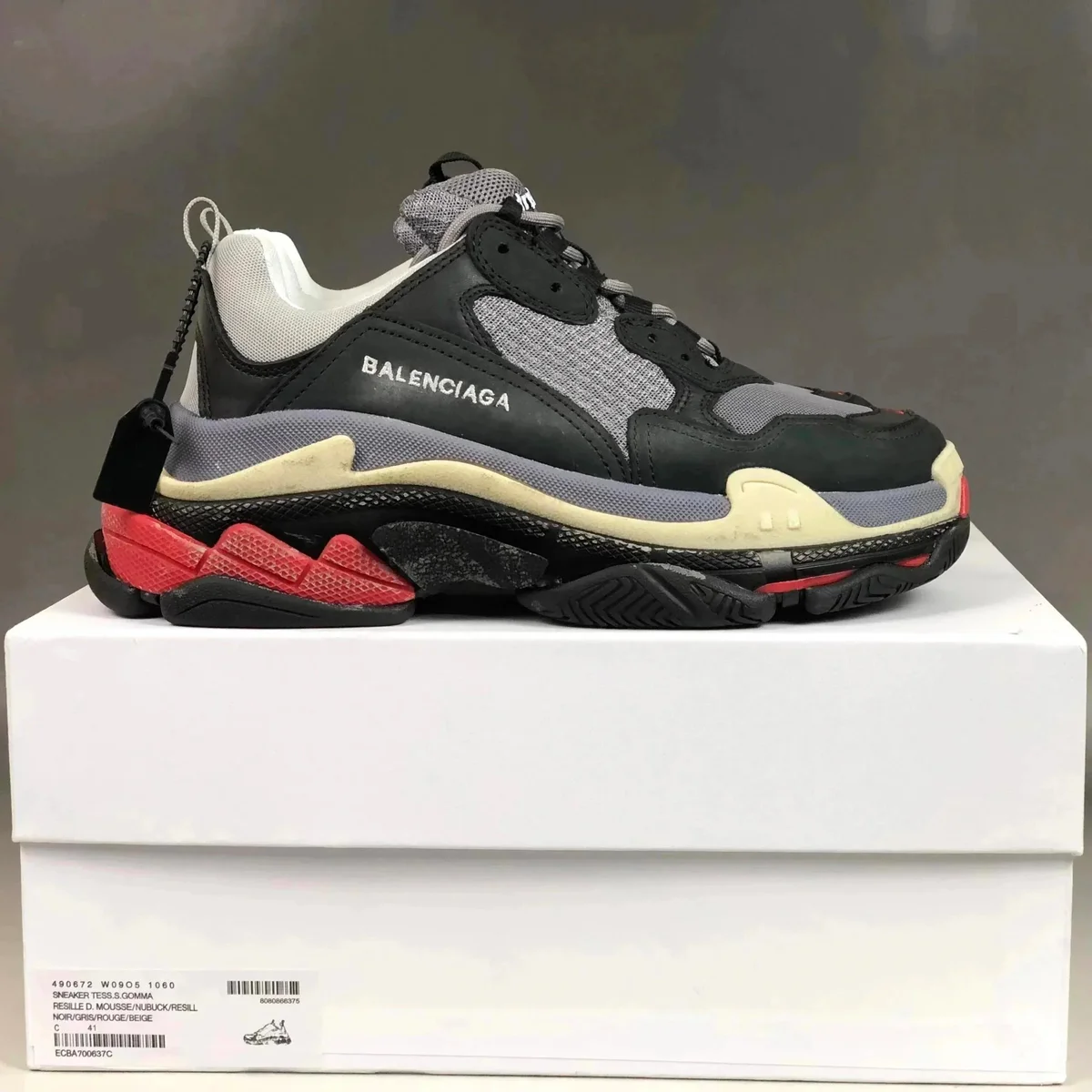 Balenciaga Balenciaga Triple S Tess. S. Gomma Black/White/Sail Sneakers Black - 1