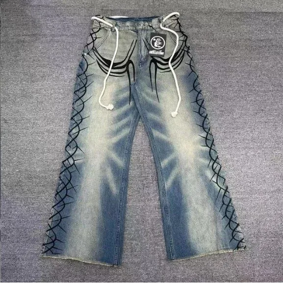 Maison Mihara Yasuhiro Mihara Yasuhiro Light Blue/Black Lace-Up Flared Jeans Blue - 1
