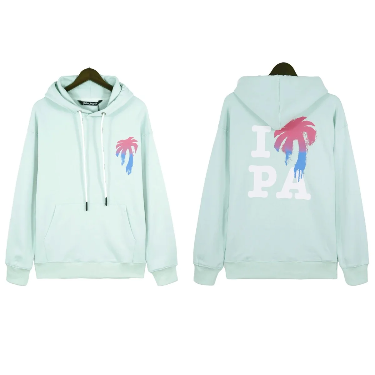 Palm Angels Palm Angels Life is Palm I PA Mint Hoodie Green - 1