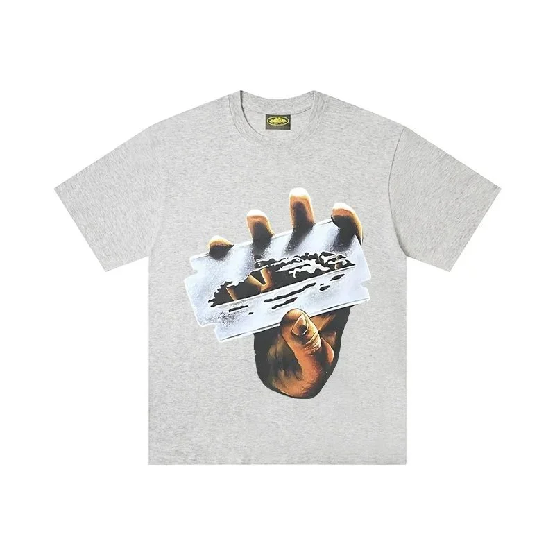Other Gray Razor Blade Graphic T-Shirt Grey - 1