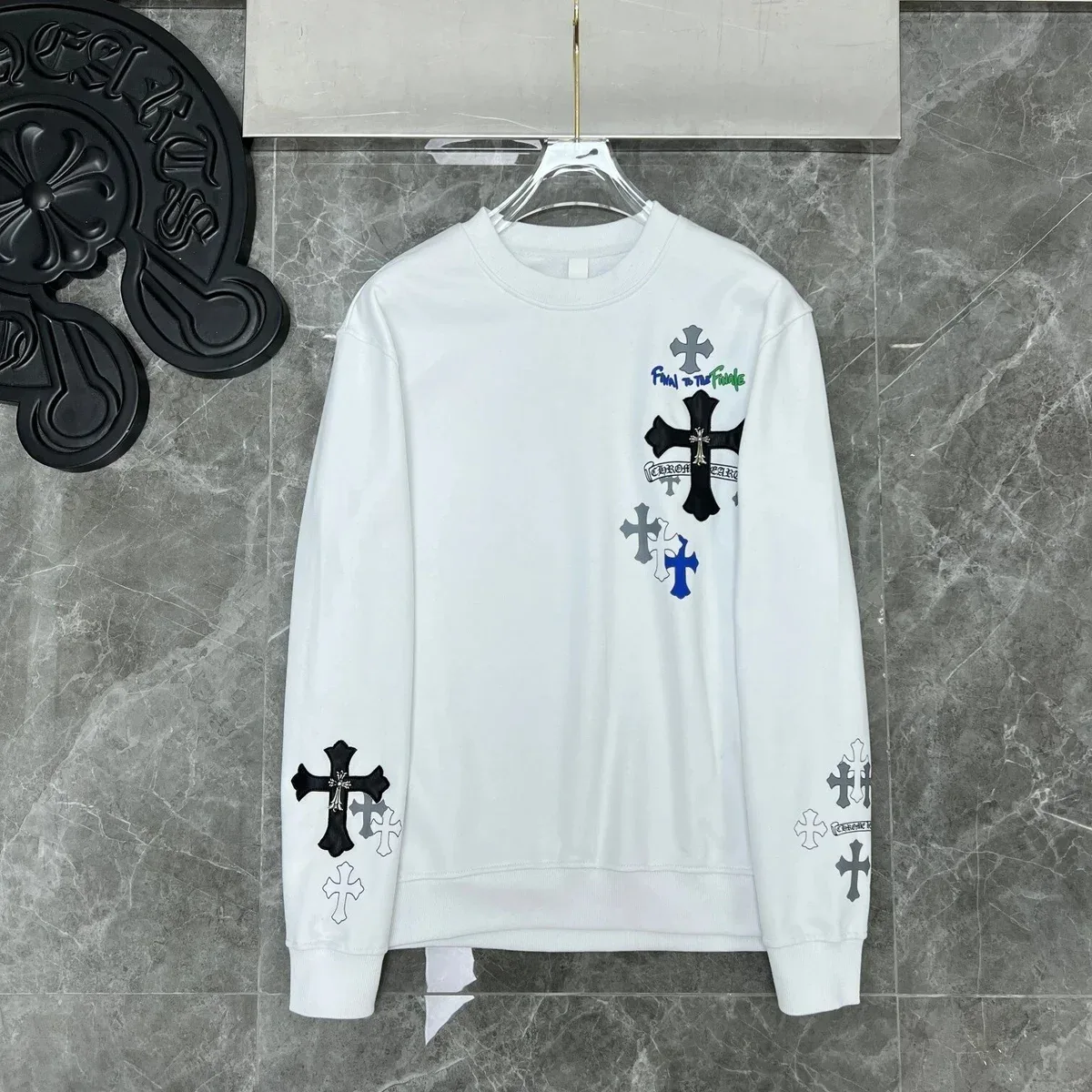 Chrome Hearts Chrome Hearts CH Cross White Cross Embroidery Sweatshirt White