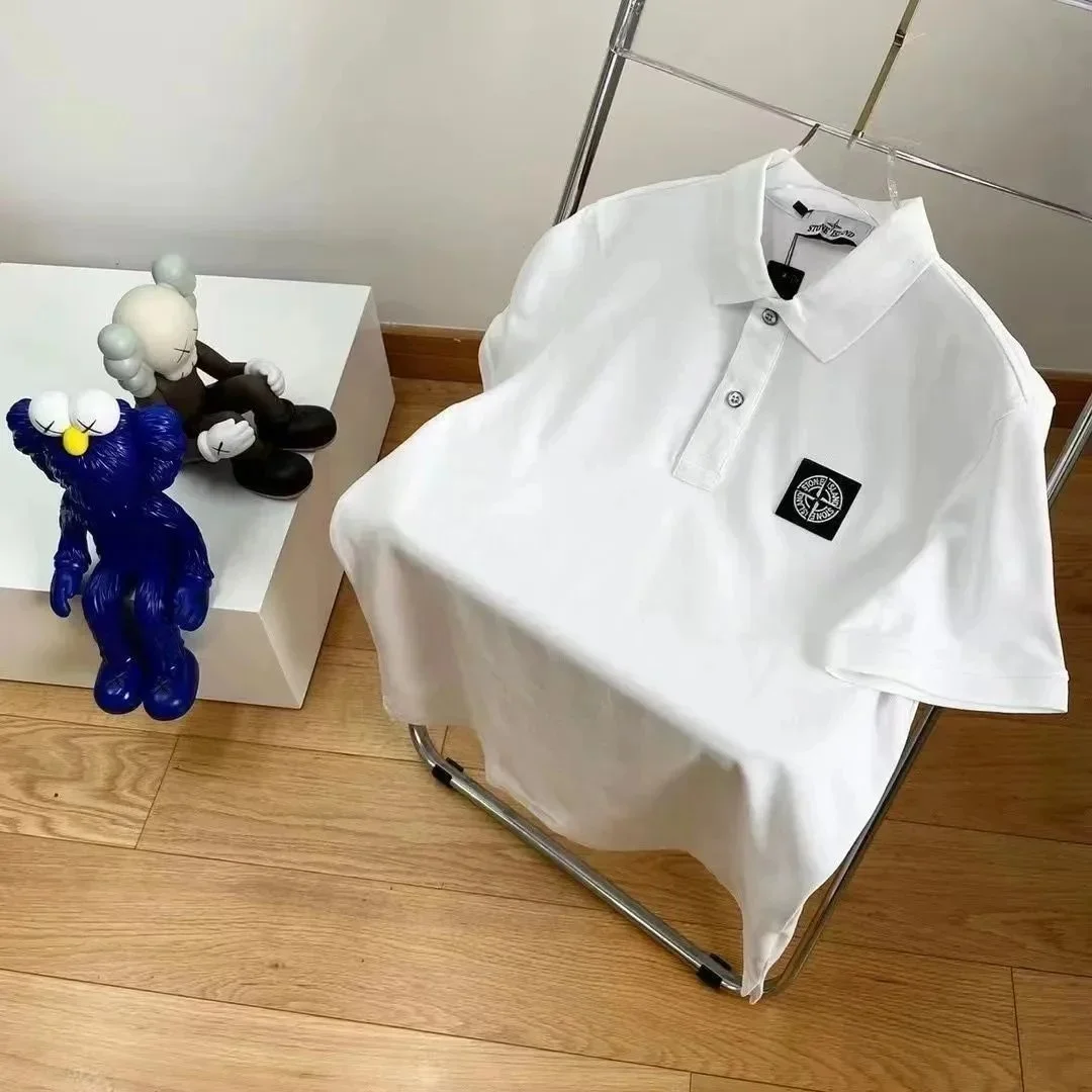 Stone Island Stone Island White Compass Logo Polo Shirt White