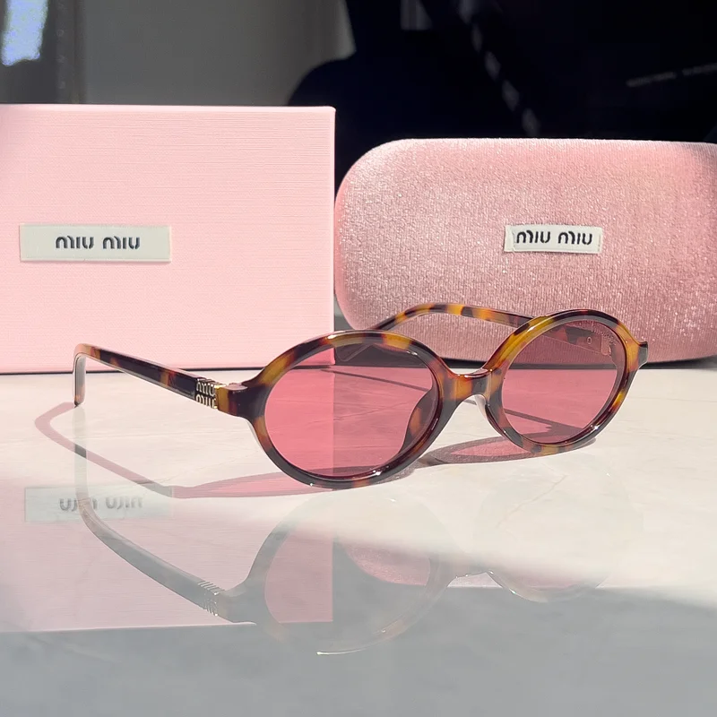 Miu Miu Miu Miu Tortoiseshell Pink Lens Sunglasses Eyewear Brown - 1