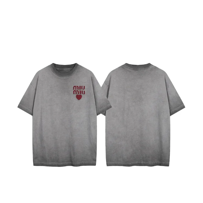 Miu Miu Miu Miu Grey Logo T-Shirt Grey