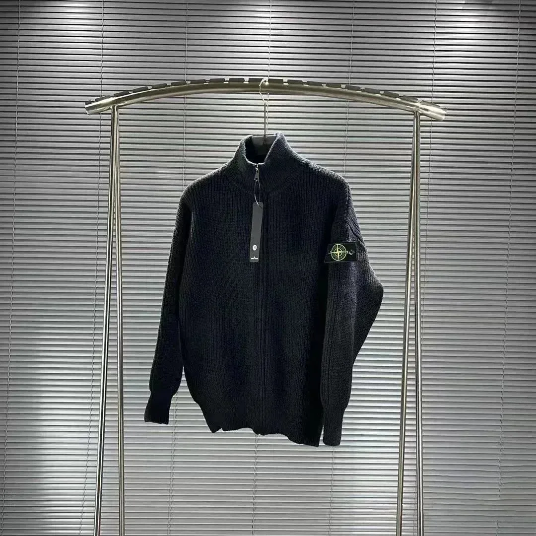 Stone Island 68-15 Black Zip-Up Sweater
