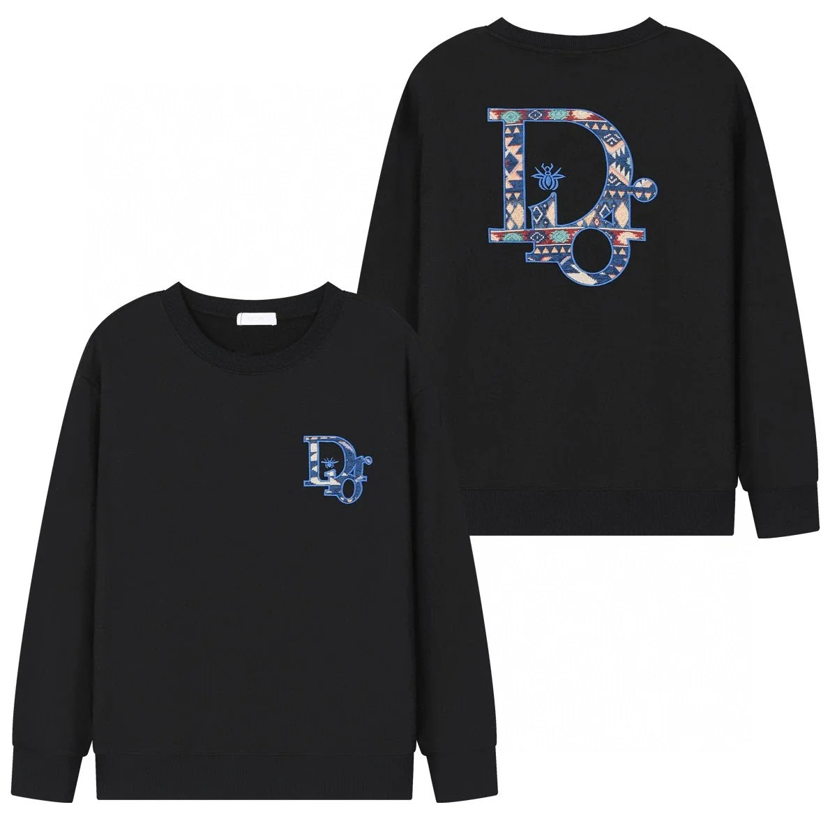Dior Dior Black Embroidered Logo Crewneck Sweatshirt Black - 1