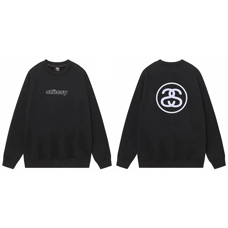 Stussy Stussy Stüssy Logo Crewneck Sweatshirt Black Black - 1