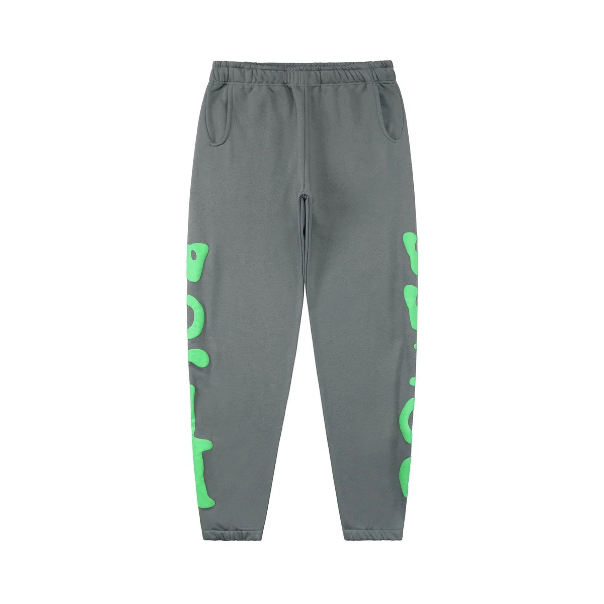 Other Unisex Grey with Green Print Sweatpants Grey - 1