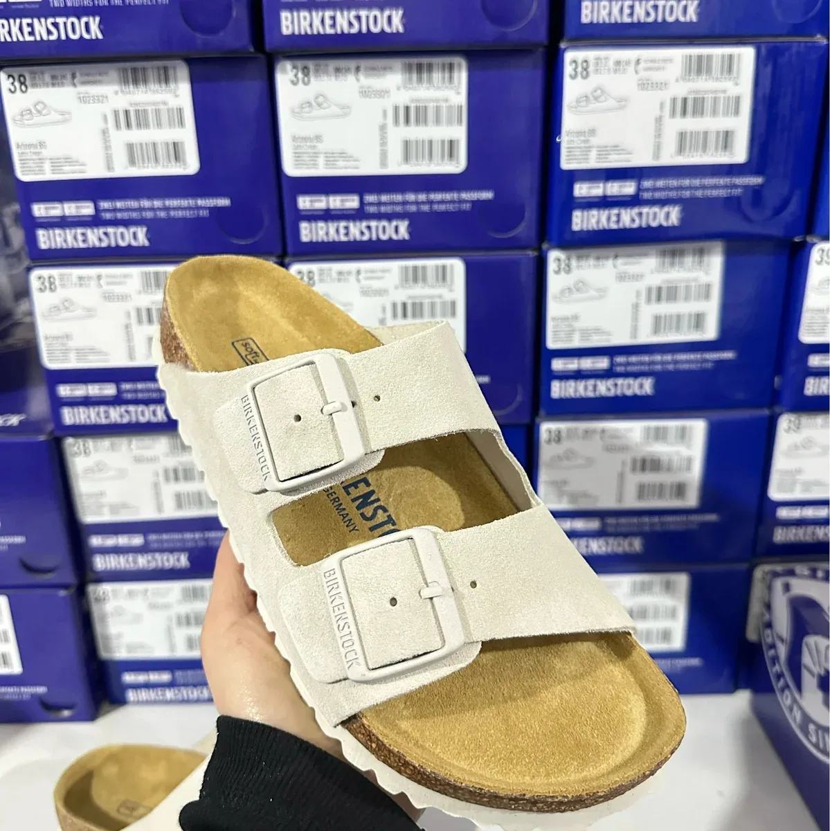 Birkenstock Birkenstock Arizona Double Buckle Vintage White Sandals White - 1