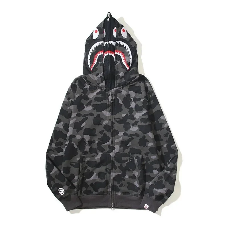 A Bathing Ape A Bathing Ape BAPE STA Camo Shark Hoodie tx558 Grey Grey - 1