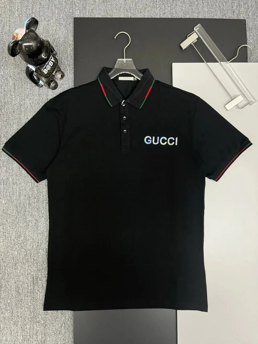 Gucci Gucci Black Classic Logo Polo Shirt Black - 1