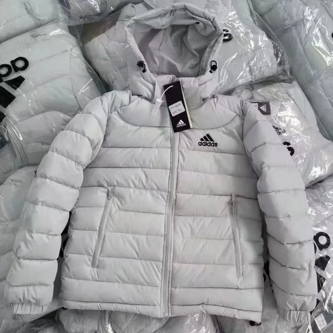 Adidas Adidas Classic Football Grey Hooded Puffer Jacket Grey - 1