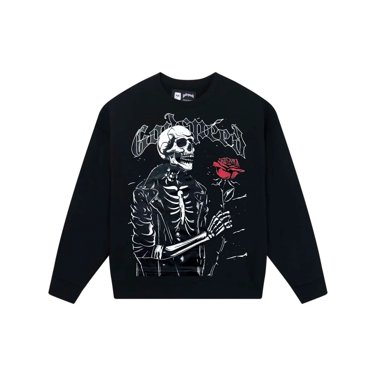 Godspeed Godspeed Skull & Rose Black Crewneck Sweatshirt Black - 1
