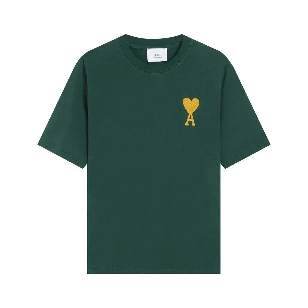 Ami Paris Ami Forest Green AM Heart T-Shirt Green - 1