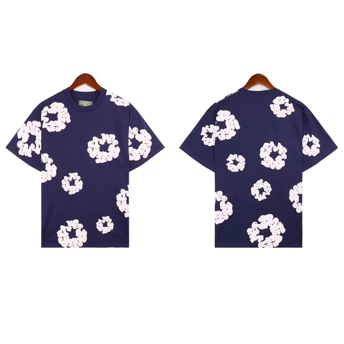Other Dark Blue Floral Print T-Shirt Navy - 1