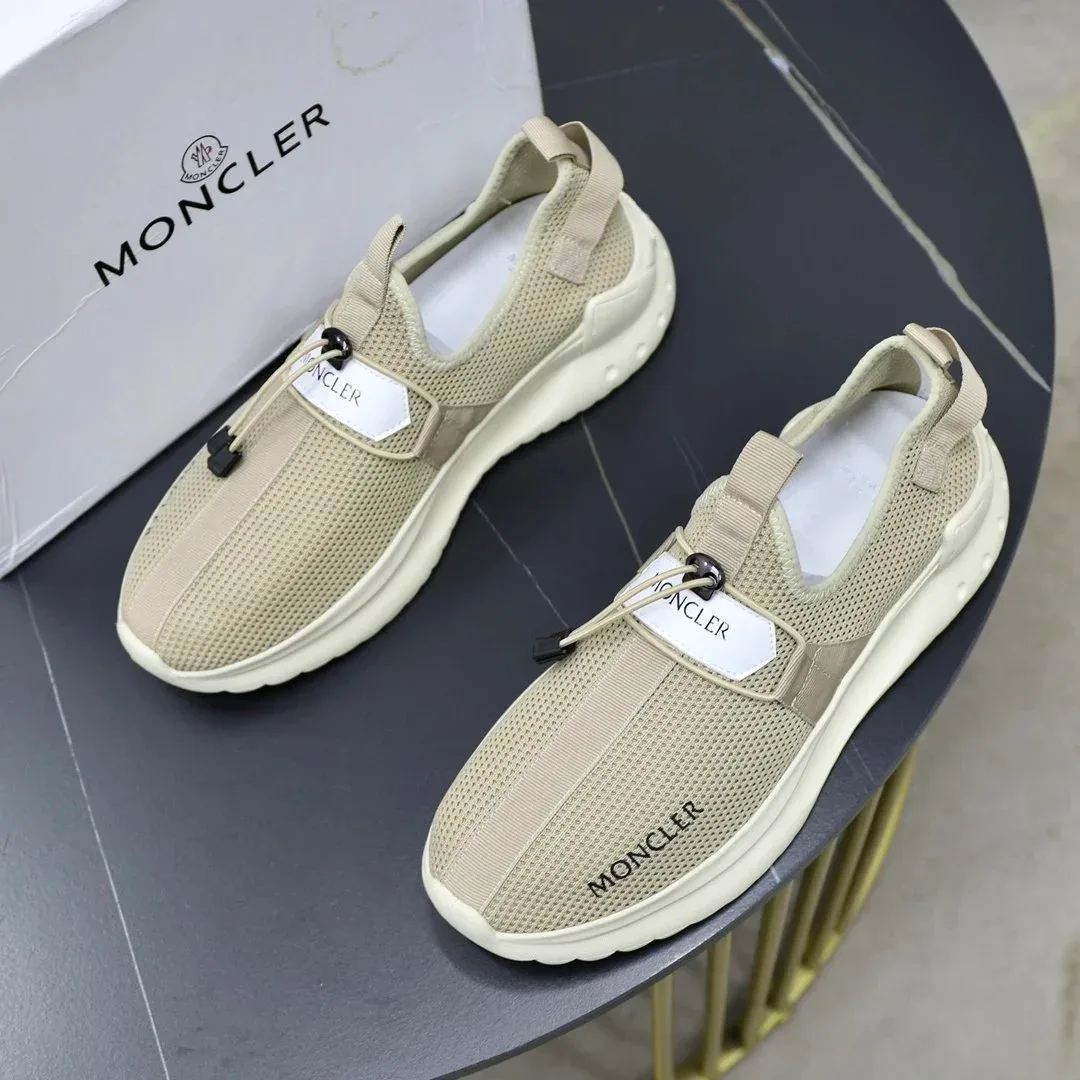 Moncler Moncler Beige Mesh Slip-On Sneakers Beige