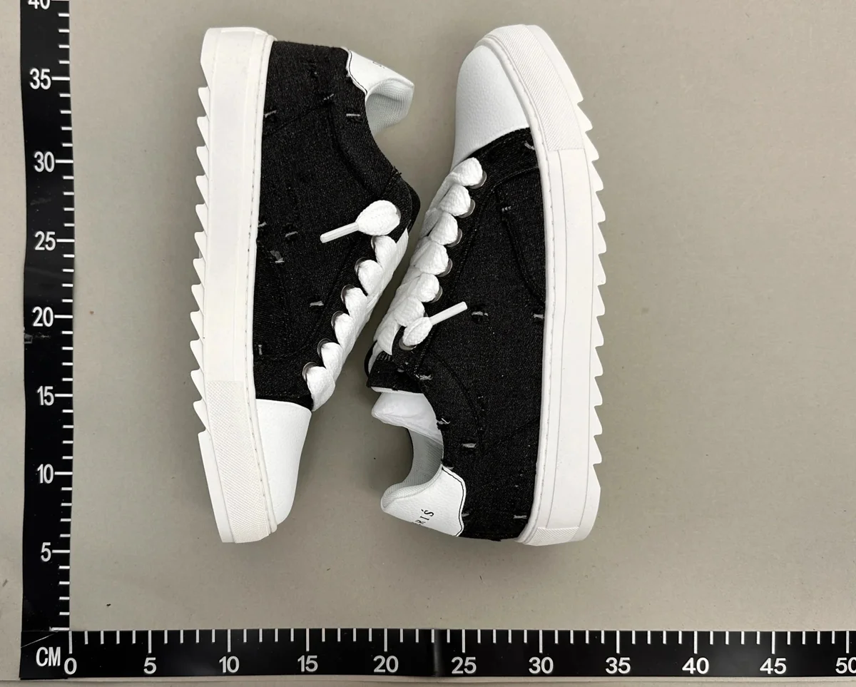 Other Black & White Denim Sneakers Unisex Black - 1