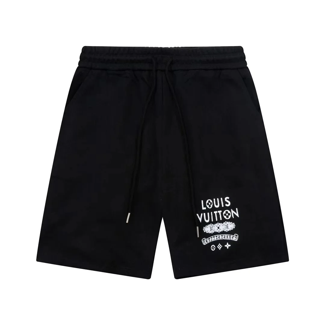 Louis Vuitton Louis Vuitton Black White Logo Print Shorts Black - 1