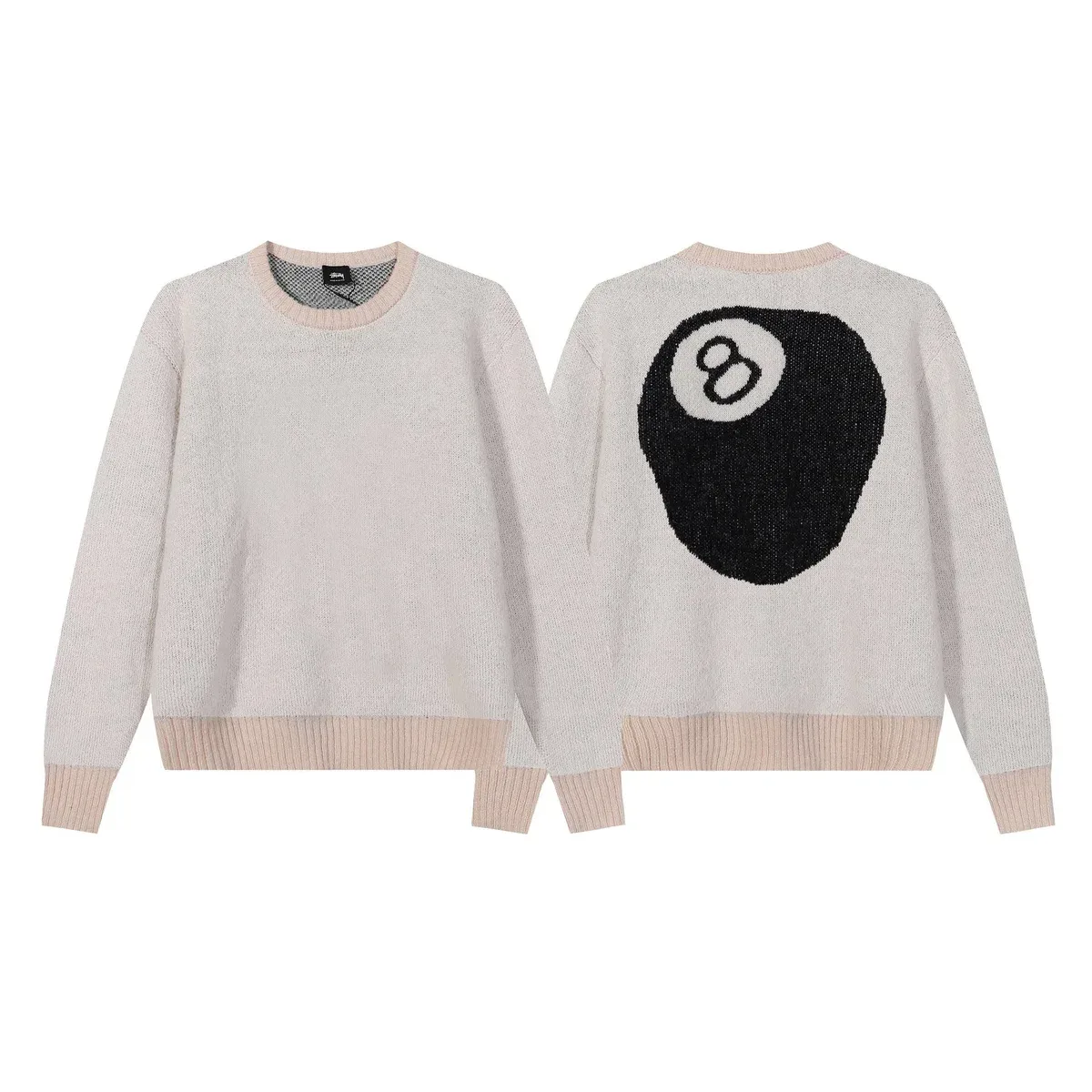Stussy Stussy 8 Ball Apricot Knit Sweater Beige