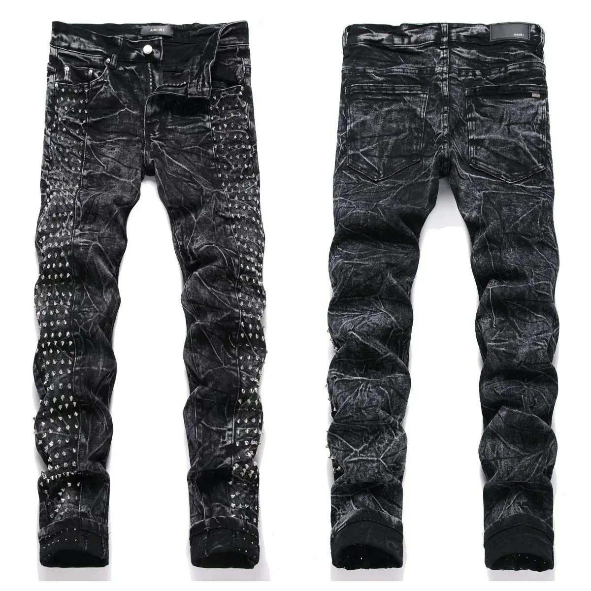 Amiri Amiri Rivet Detail Jeans Black Slim Fit Black - 1