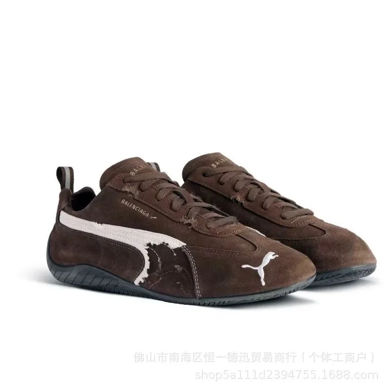 Balenciaga Balenciaga Puma Speed Trainer Paris Brown Sneakers Brown - 1