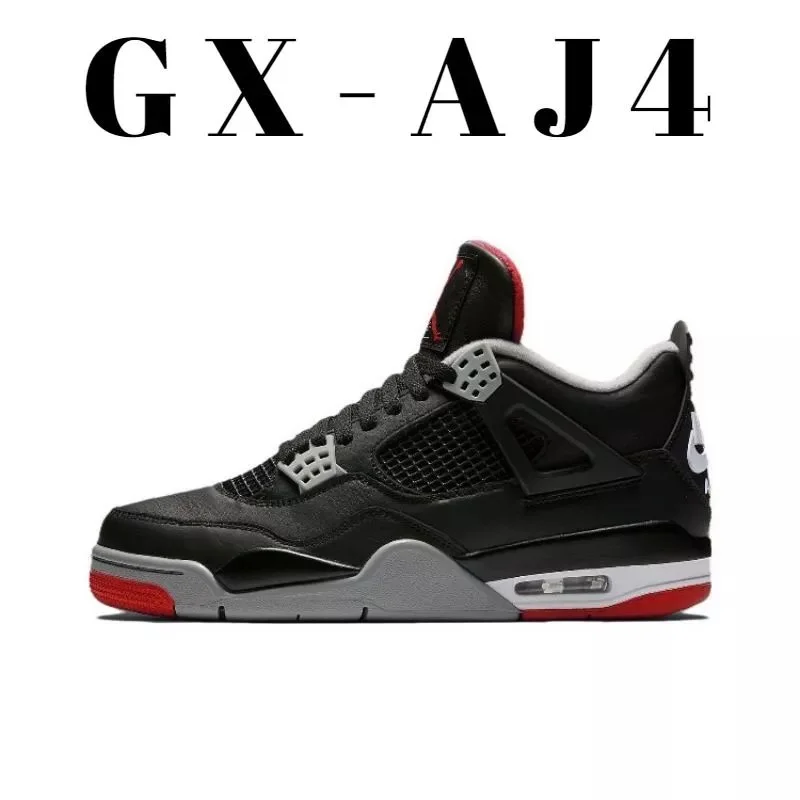 Nike Nike Air Jordan 4 Black Red Grey Sneakers Black - 1