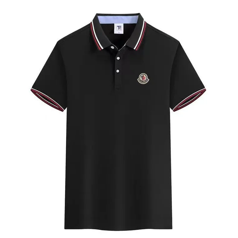 Moncler Moncler Black Polo Shirt with Red and White Trim Black