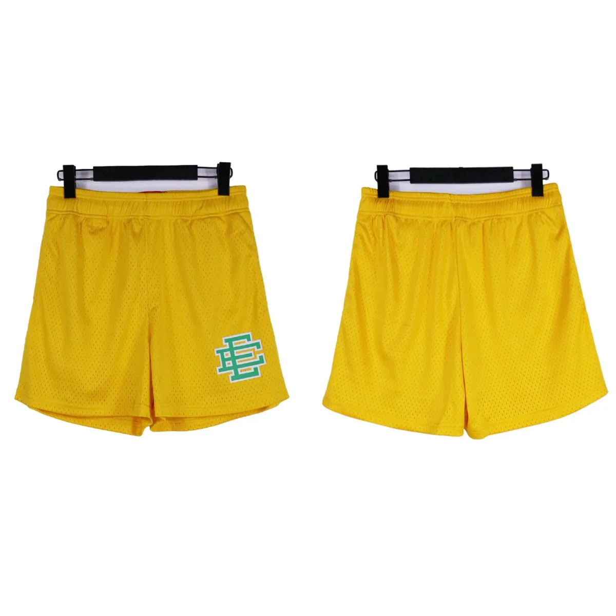 Other Yellow Mesh Basketball Shorts with Green Logo Yellow - 1