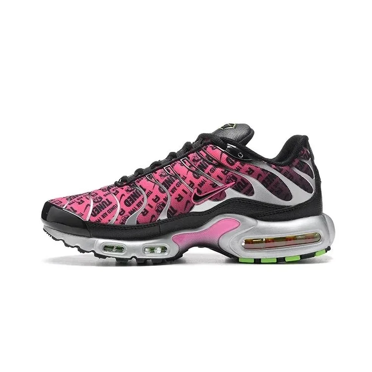 Nike Nike Air Max Plus Pink/Black/Neon Green Text Print Sneakers Pink