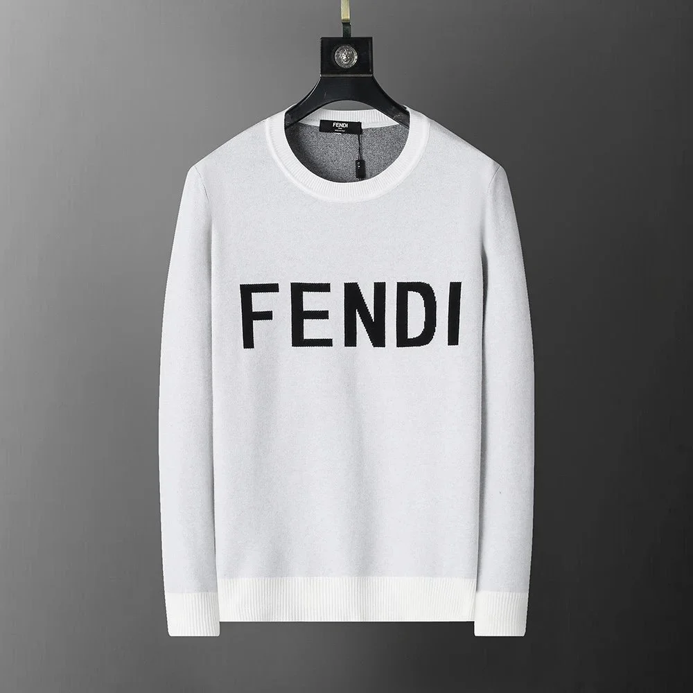 Fendi Fendi White FENDI Logo Sweater White - 1