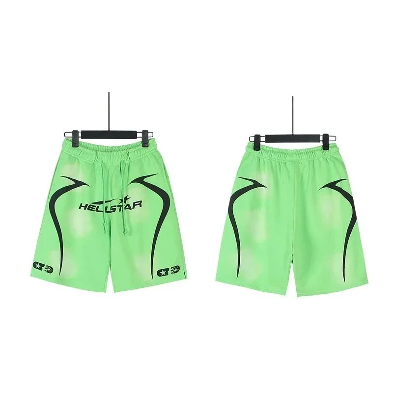 Hellstar Hellstar Neon Green/Black Graphic Shorts Green - 1