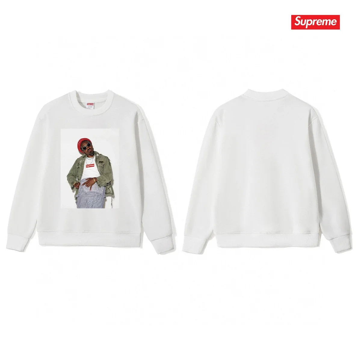 Supreme Supreme White Graphic Crewneck Sweatshirt White - 1
