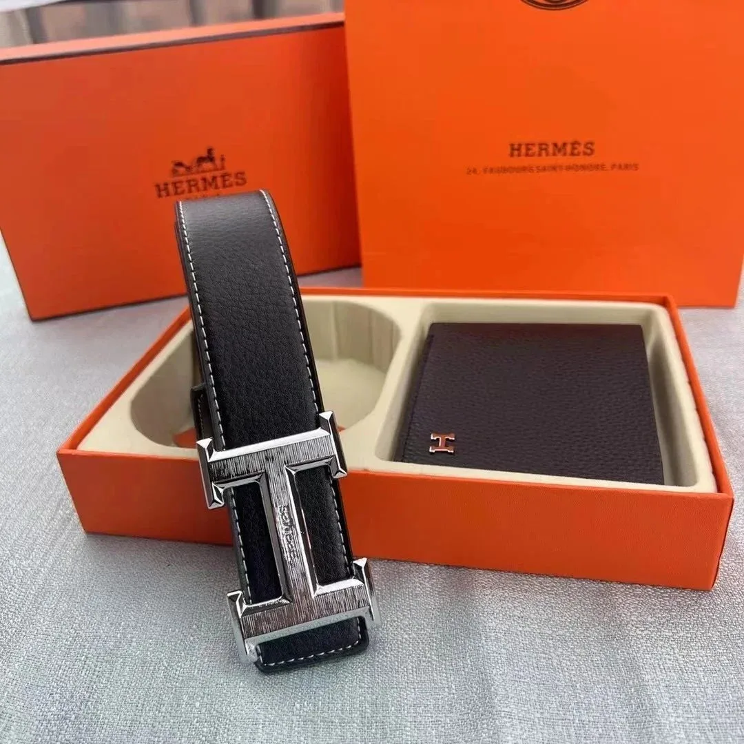 Hermès Hermès H Black/Silver Belt Black