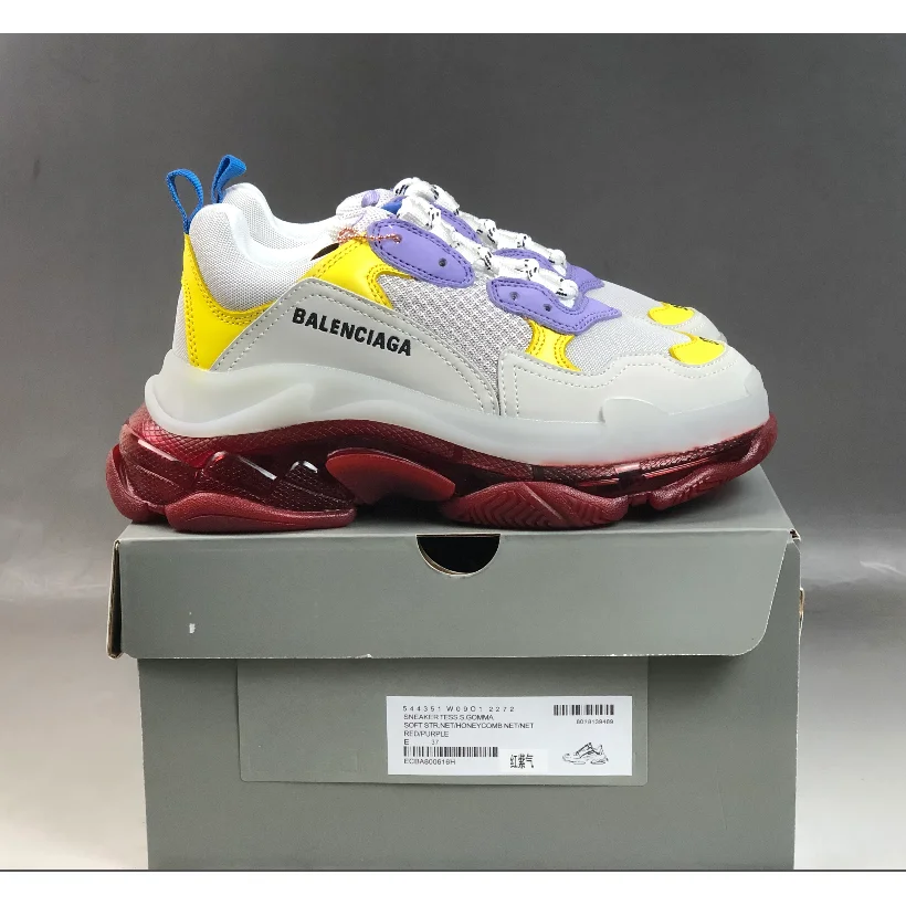 Balenciaga Balenciaga Triple S White/Yellow/Purple Sneakers White - 1